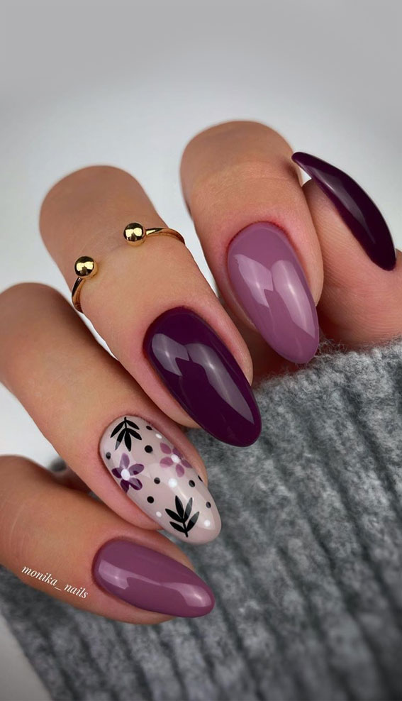 dark nail designs, purple and plum nail color, autumn nails, autumn nail colours #nailart #nailideas #purplenails