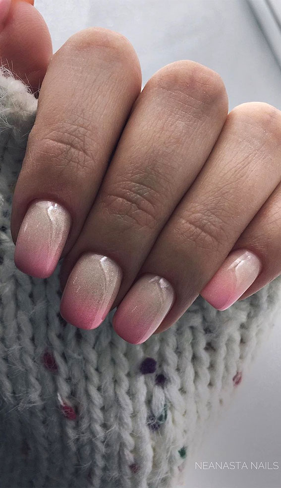 nude ombre pink nails, nails art design , nail ideas #nailart #ombrenails