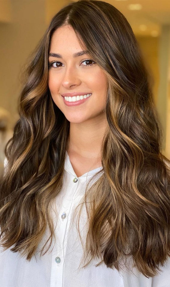 57 Cute Autumn Hair Colours and Hairstyles : Balayage blonde highlights