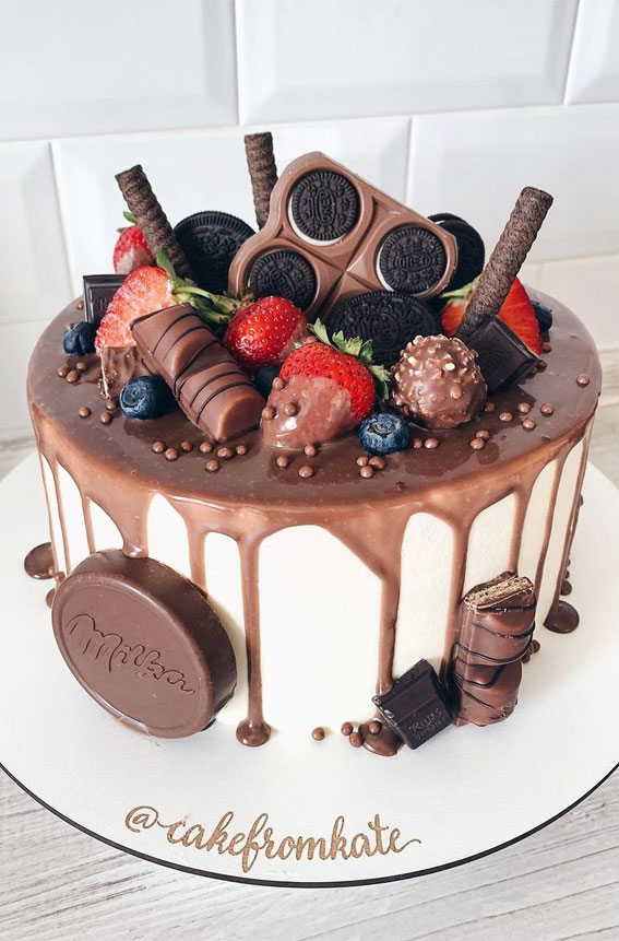 birthday cake , birthday cake , birthday cake ideas, chocolate birthday cake design #pinkcake