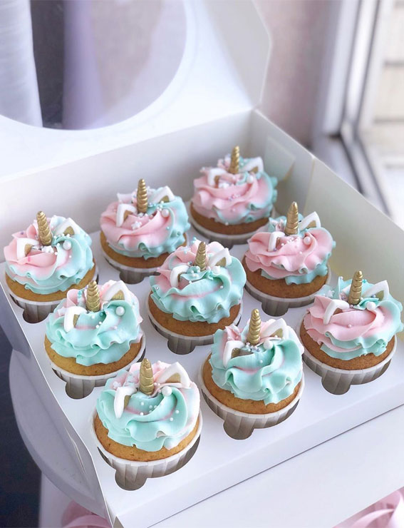 59 Pretty Cupcake Ideas for Wedding and Any Occasion : Unicorn cupcakes