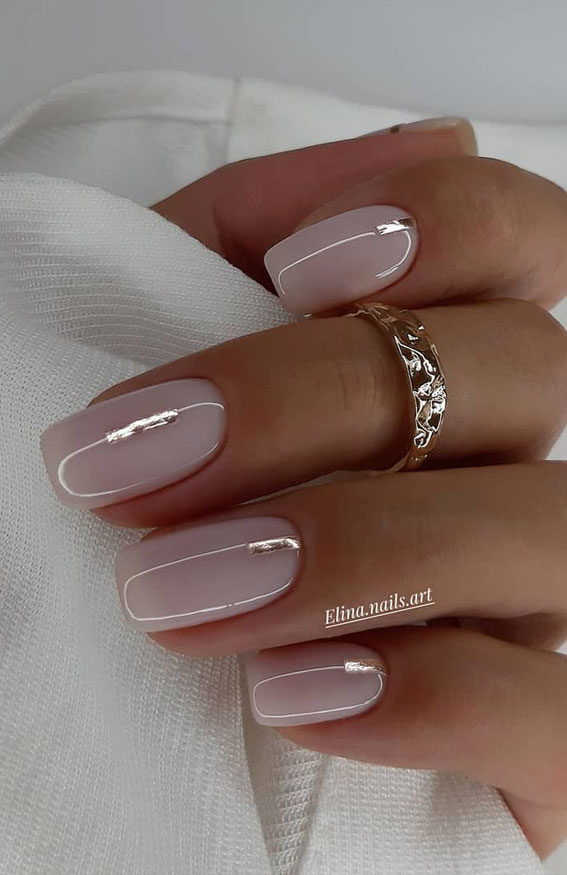 49 Cute Nail Art Design Ideas With Pretty & Creative Details : Trendy Nude nails