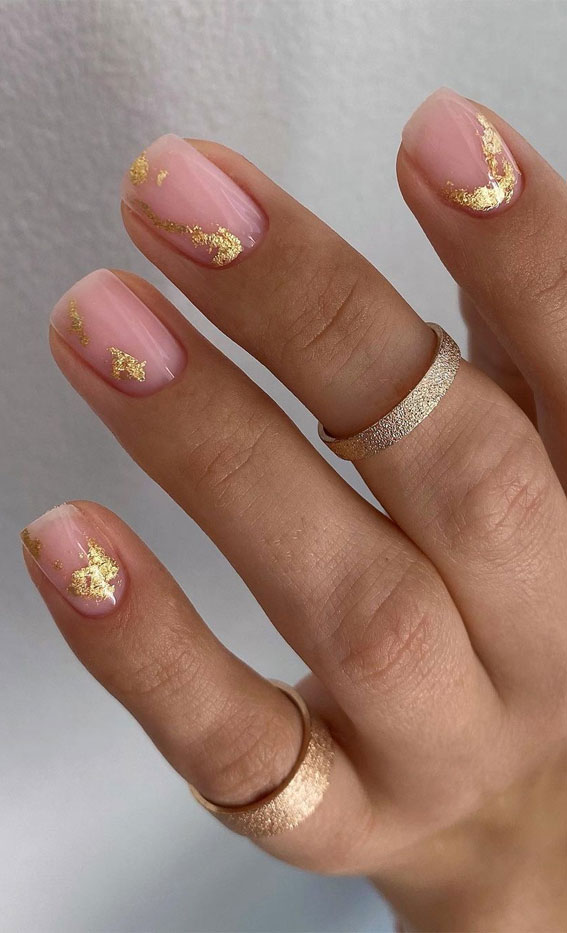 49 Cute Nail Art Design Ideas With Pretty & Creative Details : Blush pink  and rose gold nail design