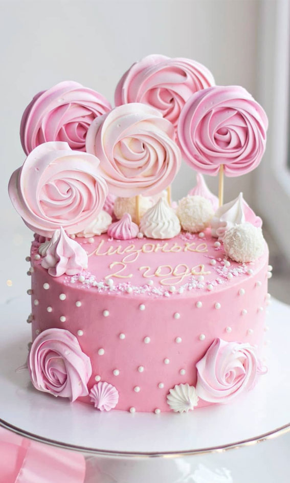 Pink White Flowers Birthday Cake- Online cake order in Lahore