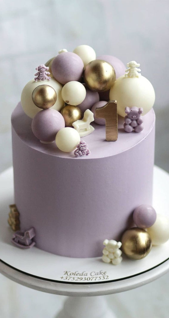lilac birthday cake, 1st birthday cake, baby birthday cake, birthday cake ideas