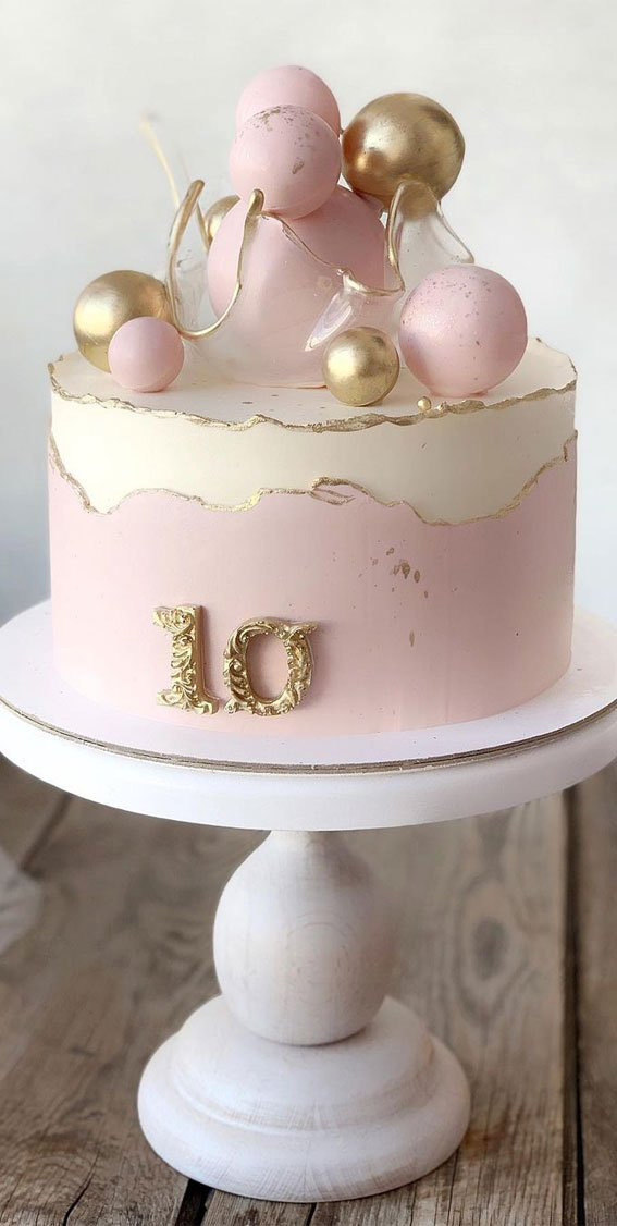 47 Cute Birthday Cakes For All Ages : Two tone 10th birthday cake