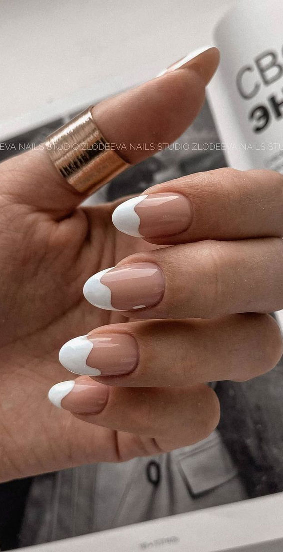 33 Way to Wear Stylish Nails : White nails tips