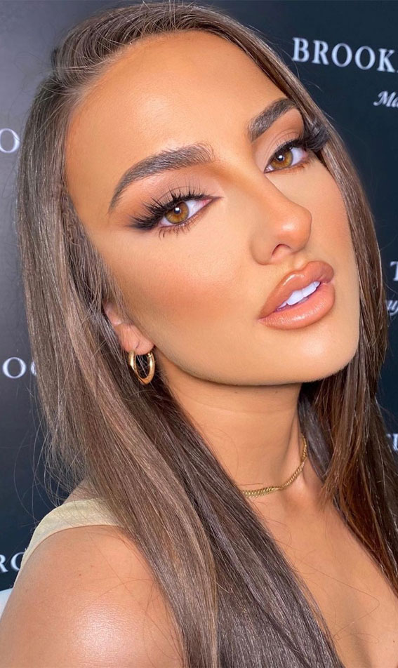 49 Incredibly Beautiful Soft Makeup Looks For Any Occasion : Brown Eyes & Soft Glam