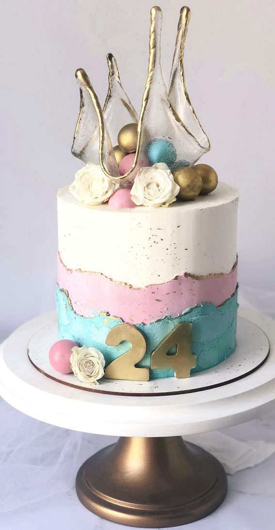 47 Cute Birthday Cakes For All Ages : Three tone birthday cake