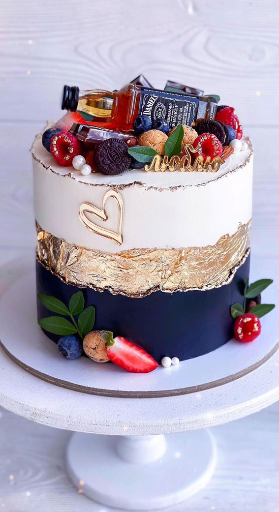 blue and gold birthday cake, birthday cake ideas, birthday cake images, birthday cake photos, birthday cake designs, cake trends, cake decorating ideas, cute cake #cakedesign #caketrens2021 #cakeideas2021