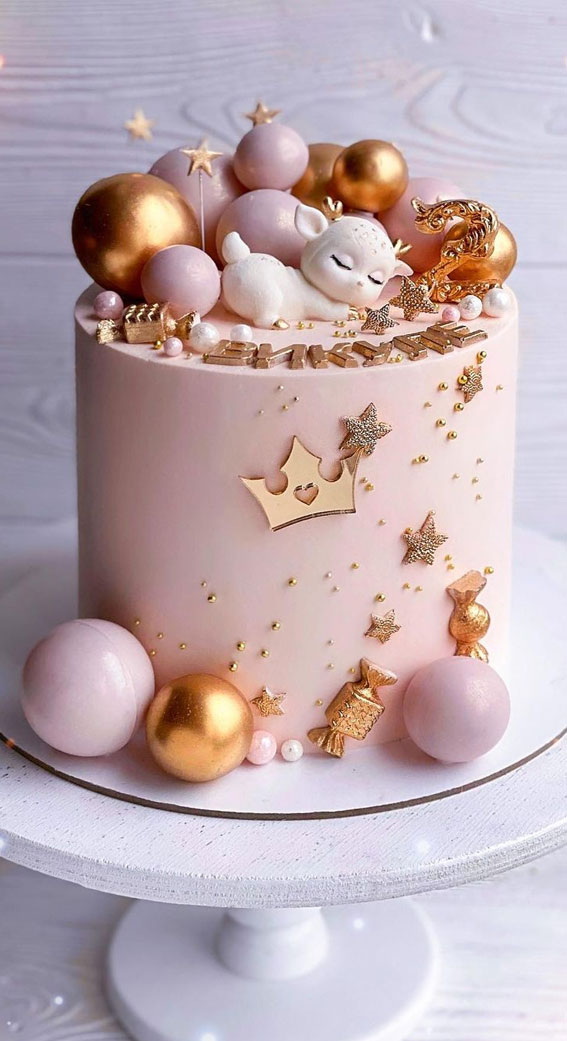 47 Cute Birthday Cakes For All Ages : Baby pink cake