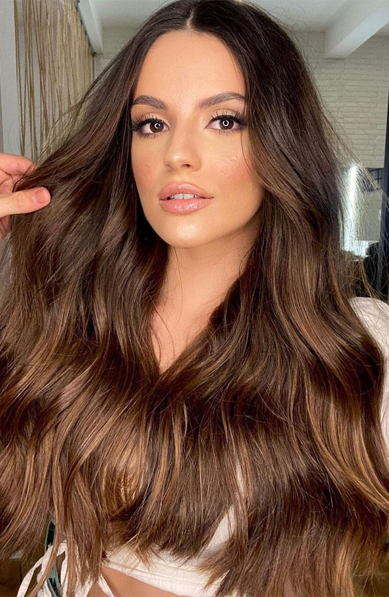 50 Stylish Brown Hair Colors & Styles for 2022 : Glossy Milky Chocolate  Brown | Brown hair looks, Brown hair inspo, Rich brown hair