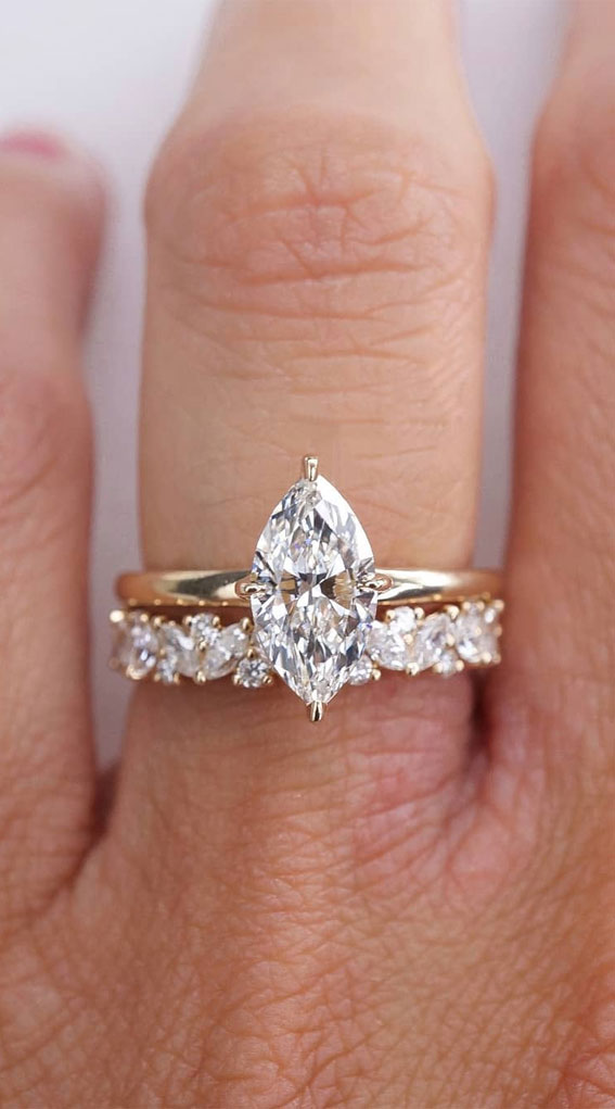 44 Insanely Gorgeous Engagement Rings – The Marquise Solitaire