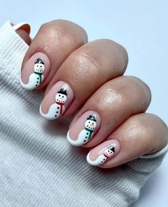 Festive Christmas Nail Art Ideas : Snowman Christmas Nails