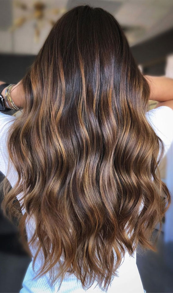 Beautiful Hair Colour Trends 2021 : Coffee highlights
