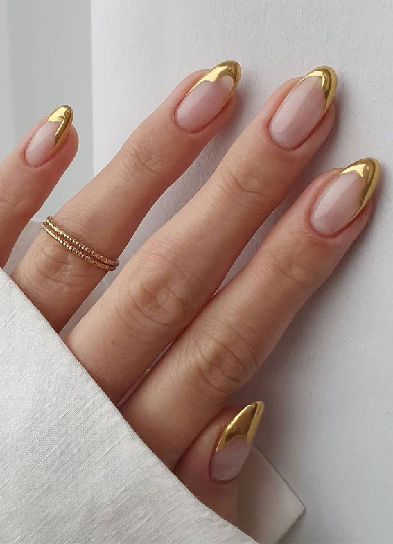 gold french nails, nail art designs, nail art ideas 2021, nail designs 2021, latest nail art designs gallery, gel nail designs 2021, nail designs summer 2021, toe nail designs 2021, nail designs 2021 coffin, 2021 nail designs, acrylic nail designs 2021, nail trends 2020 #naildesigns2021