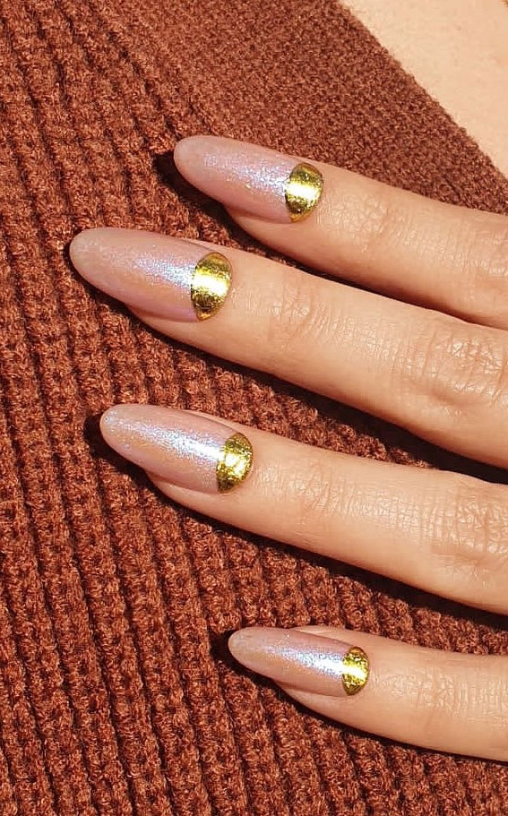 Most Beautiful Nail Designs You Will Love To wear In 2021 : Half moon nails