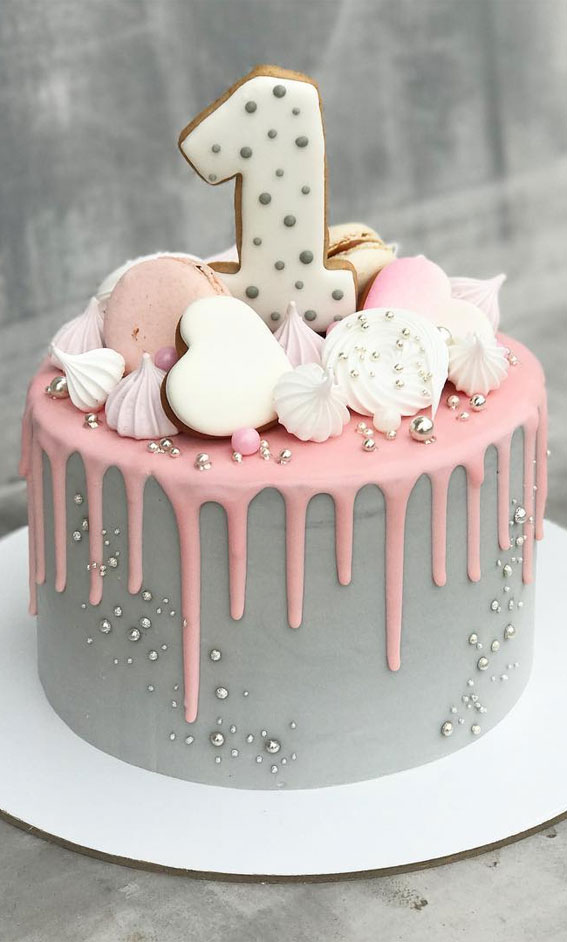 grey cake, pink birthday cake, pink cake decorating ideas, pink cake ideas