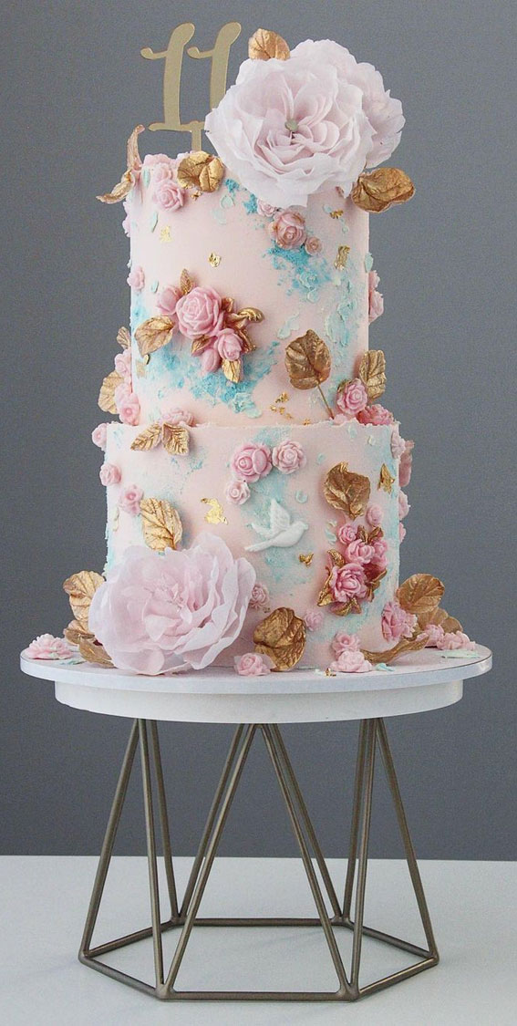 47 Cute Birthday Cakes For All Ages : Elegant pink birthday cake