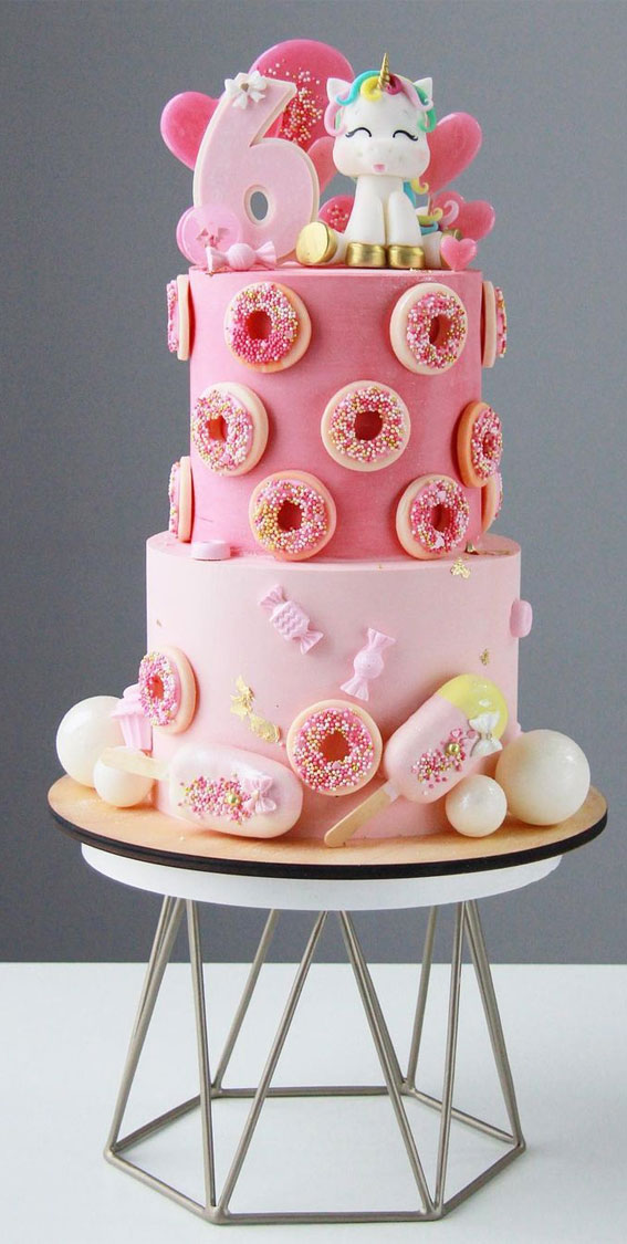 47 Cute Birthday Cakes For All Ages : 6th birthday pink cake