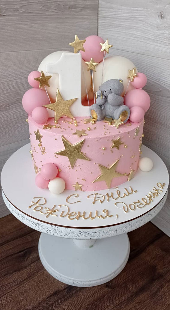 1st birthday cake, first birthday cake, pink and chocolate birthday cake, birthday cake decorating ideas