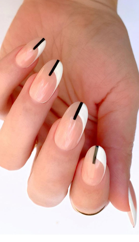 37 Cute Spring Nail Art Designs : White Floral & French Tip Nails | French  tip nail designs, Pink acrylic nails, White tip nails