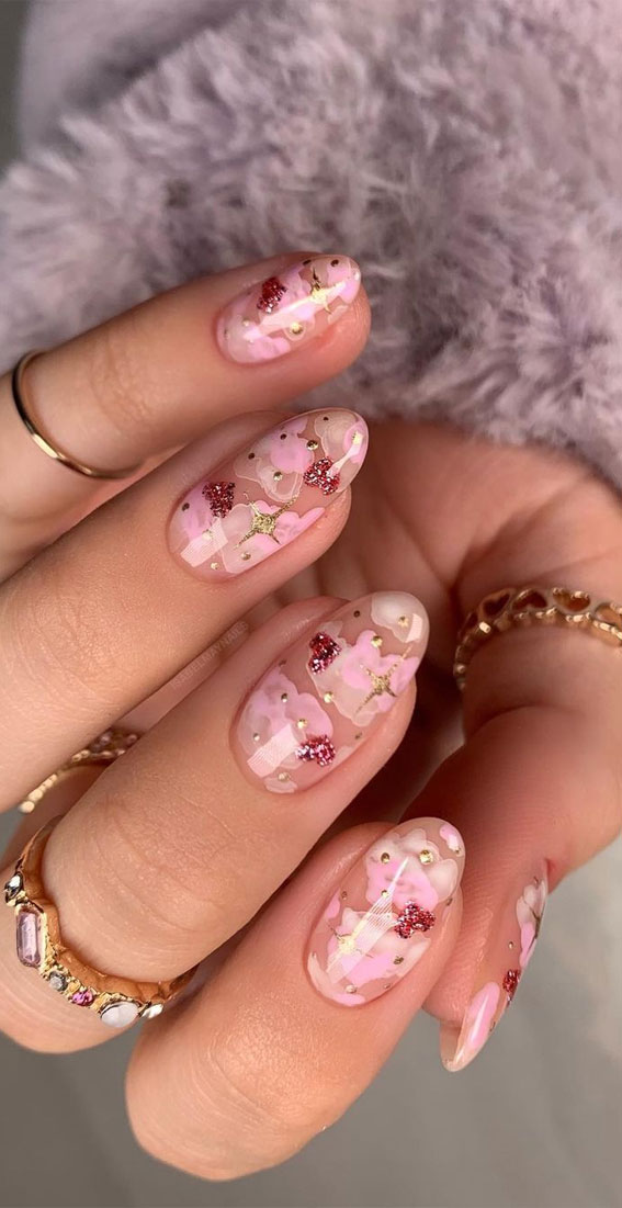 Most Beautiful Nail Designs You Will Love To wear In 2021 : Pink Cloud Nails