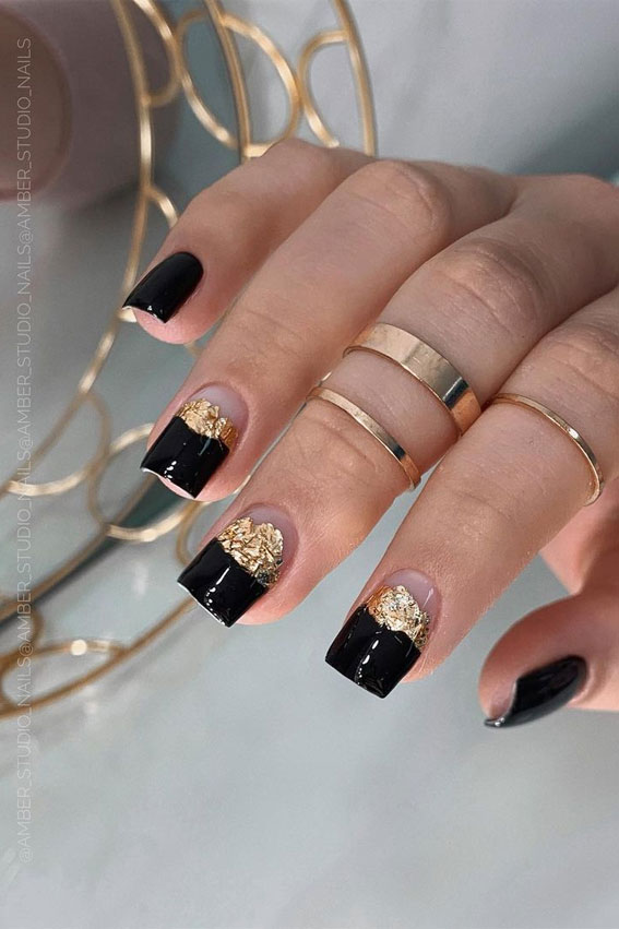 Most Beautiful Nail Designs You Will Love To wear In 2021 : Black nail design