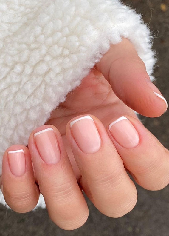Most Beautiful Nail Designs You Will Love To wear In 2021 : Simple white tips nails