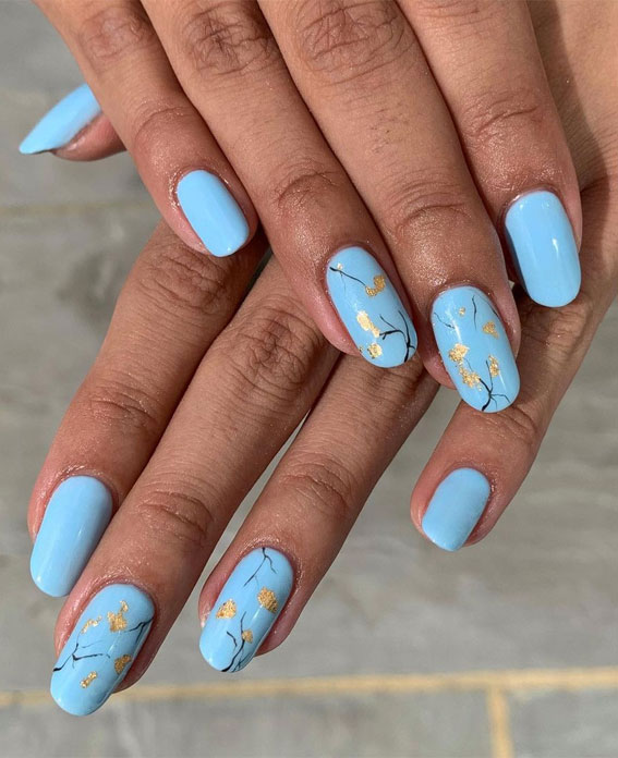 Most Beautiful Nail Designs You Will Love To wear In 2021 : Blue nails