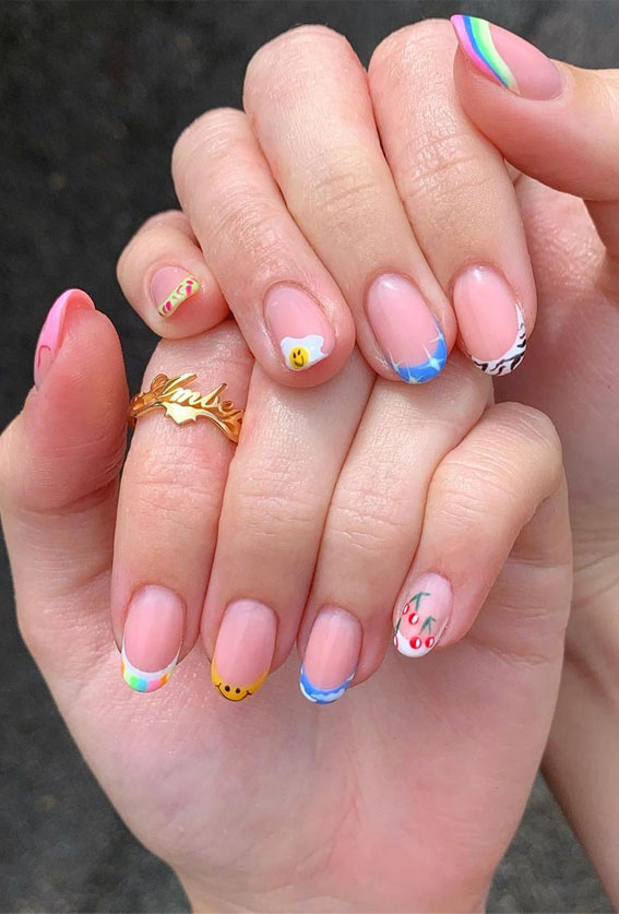 Most Beautiful Nail Designs You Will Love To wear In 2021 : Fun French Tips