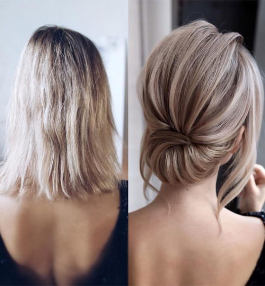 Before and After Updos For Every Hair Type and Length : Sleek Updo for ...