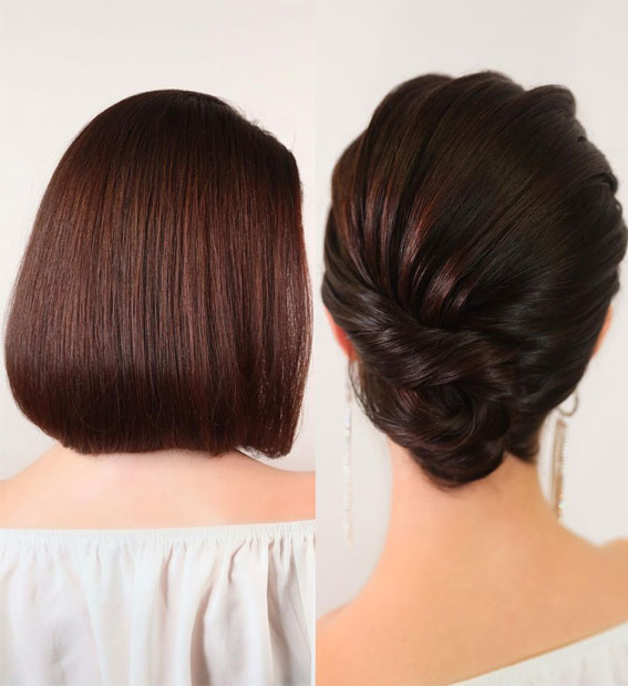 updo hair makeovers before and after, updo for long hair before and after, before and after hair updo long to short, before and after updo for short hair, before and after updo pictures, before and alfter updo curly hair