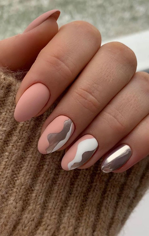 Most Beautiful Nail Designs You Will Love To wear In 2021 : Chrome and pink nails