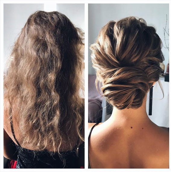 Before and After Gorgeous Updos For Every Hair Type and Length : Textured Updo