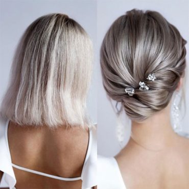 Before and After Updos For Every Hair Length : Elegant updo for lob Hair