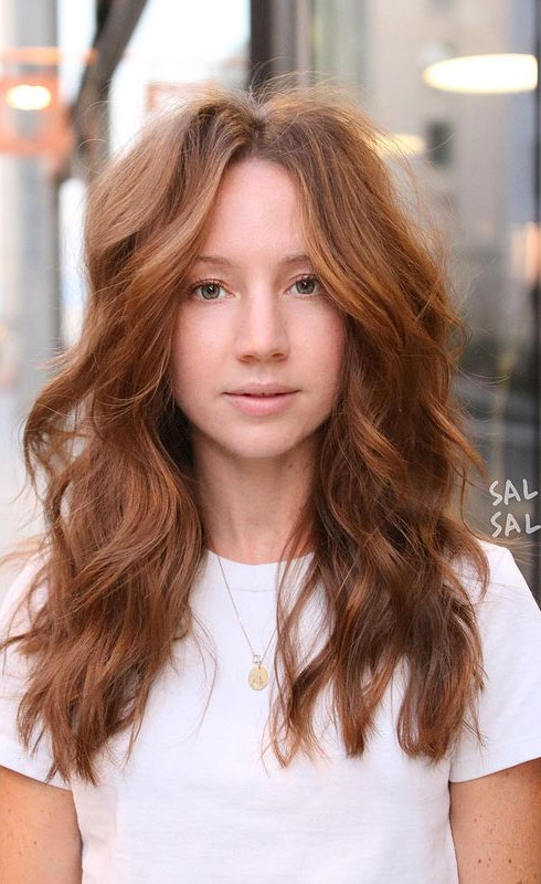 Best haircuts & Hairstyles To Try in 2021 : Copper on long layered haircut