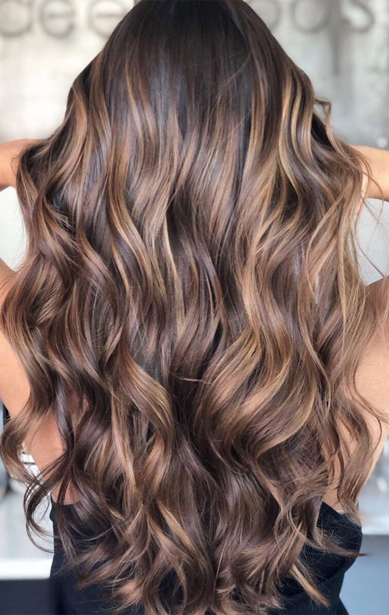 15 Chocolate brown hair color with caramel highlights : bright blonde  caramel