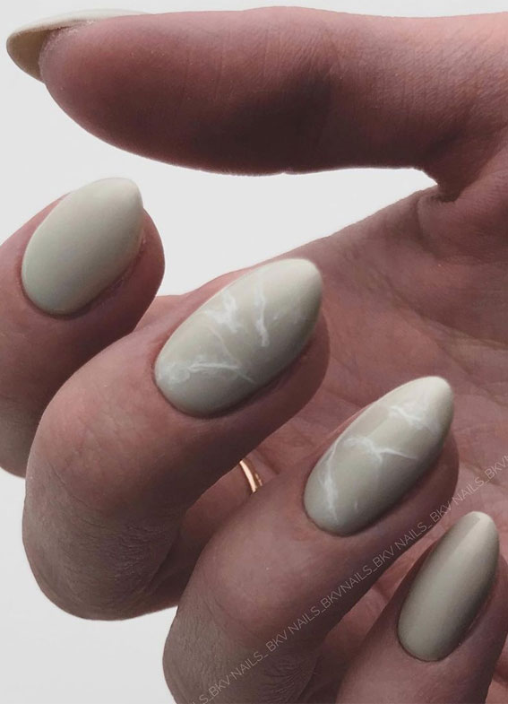 These Will Be the Most Popular Nail Art Designs of 2021 : Pale green marble nails