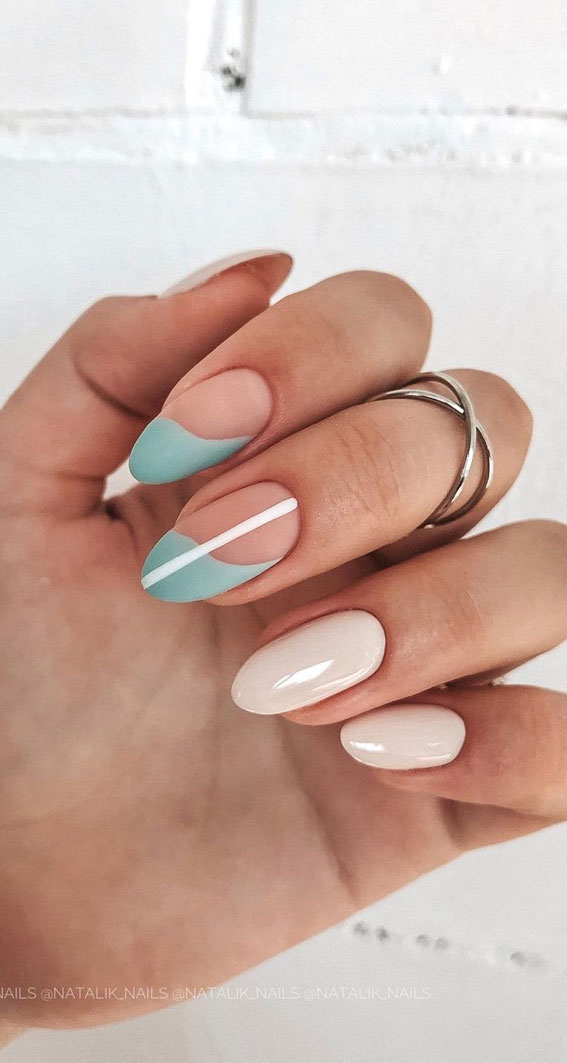 These Will Be the Most Popular Nail Art Designs of 2021 : Two toned nails