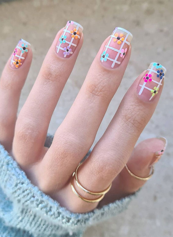 colorful flower nails ,flower nails, flower nails designs, flower nail art, flower nails, nail art designs
