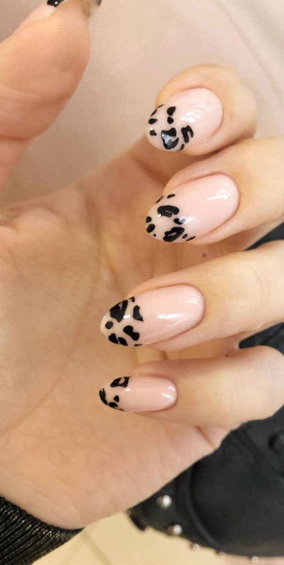 leopard nails, leopard nail art designs, leopard french tips, leopard french nails