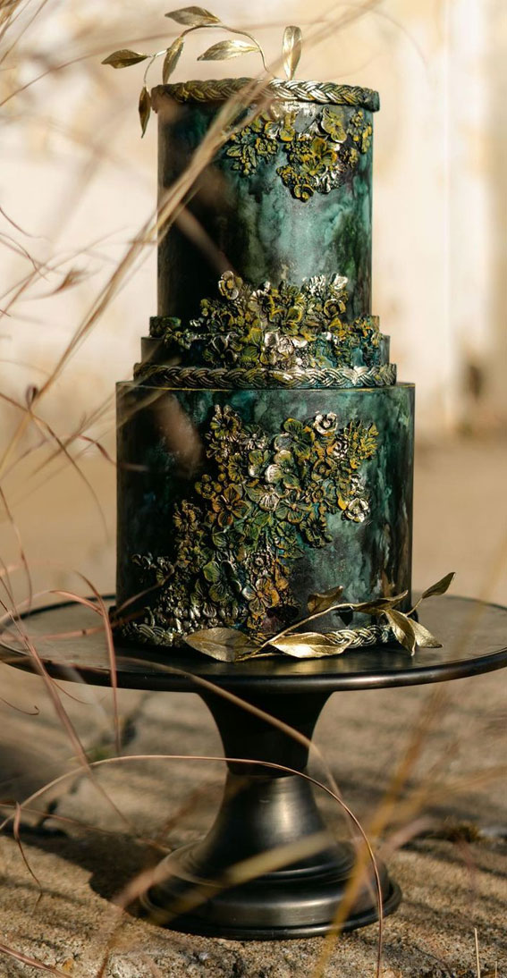 The Most Beautiful Art Of Cakes : Emerald Green Wedding Cake