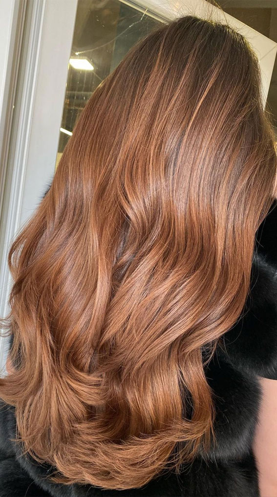 70 Hottest Brown Hair Colour Shades For Stunning Look : Trendy Burnt Caramel