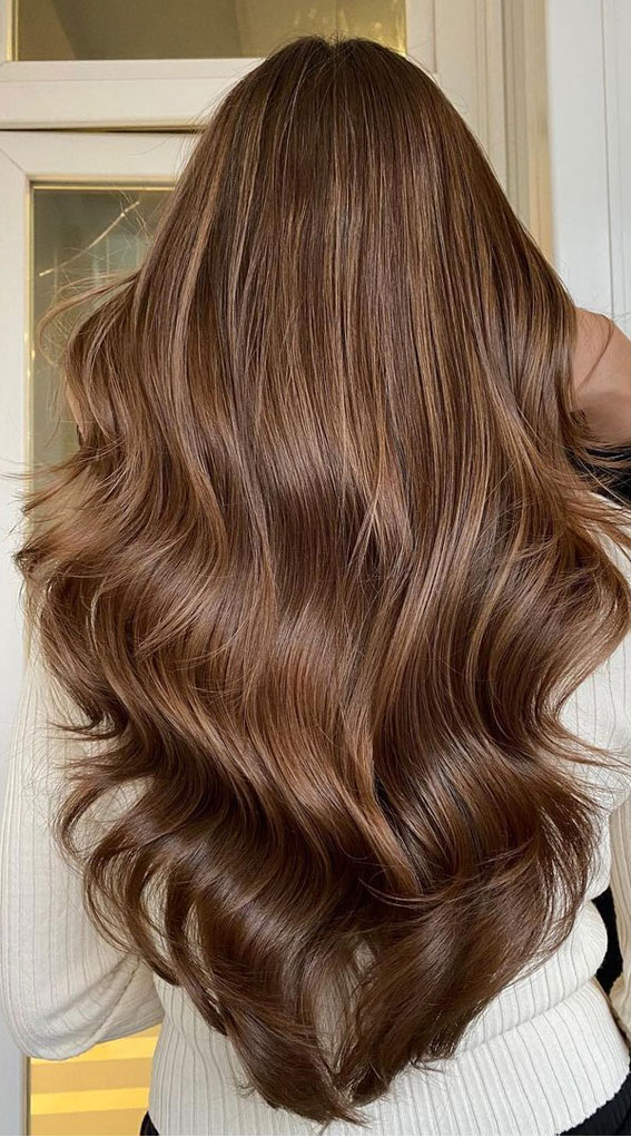 70 Hottest Brown Hair Colour Shades For Stunning Look : Chocolate Brown  Layered Haircut