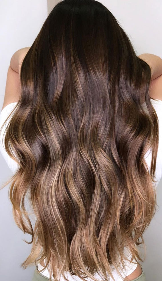 70 Hottest Brown Hair Colour Shades For Stunning Look : Chocolate Brown Balayage