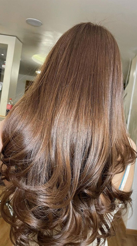 70 Hottest Brown Hair Colour Shades For Stunning Look : Silky Chocolate Brown  Hair