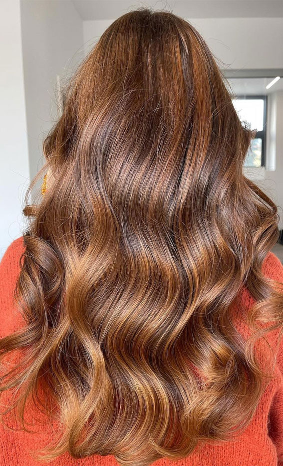 70 Hottest Brown Hair Colour Shades For Stunning Look : brown hair colour with burnt orange