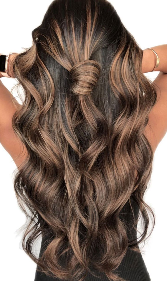 70 Hottest Brown Hair Colour Shades For Stunning Look : Deep Roots with  Caramel