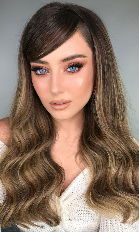 Soft glam makeup ideas : Soft Peach Makeup For Blue Eyes